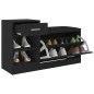vidaXL Panca Portascarpe Nera 94,5x31x57 cm in Truciolato