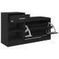 vidaXL Panca Portascarpe Nera 94,5x31x57 cm in Truciolato