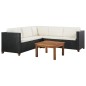 vidaXL Set Divani da Giardino 4 pz con Cuscini in Polyrattan Nero vidaXL Set Divani da Giardino 4 pz con Cuscini in Polyrattan Nero