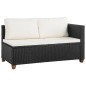 vidaXL Set Divani da Giardino 4 pz con Cuscini in Polyrattan Nero vidaXL Set Divani da Giardino 4 pz con Cuscini in Polyrattan Nero
