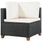 vidaXL Set Divani da Giardino 4 pz con Cuscini in Polyrattan Nero vidaXL Set Divani da Giardino 4 pz con Cuscini in Polyrattan Nero