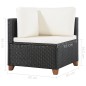vidaXL Set Divani da Giardino 4 pz con Cuscini in Polyrattan Nero vidaXL Set Divani da Giardino 4 pz con Cuscini in Polyrattan Nero