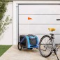 vidaXL Rimorchio da Bici per Cani Blu e Grigio Oxford e Ferro vidaXL Rimorchio da Bici per Cani Blu e Grigio Oxford e Ferro