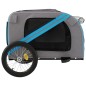 vidaXL Rimorchio da Bici per Cani Blu e Grigio Oxford e Ferro vidaXL Rimorchio da Bici per Cani Blu e Grigio Oxford e Ferro