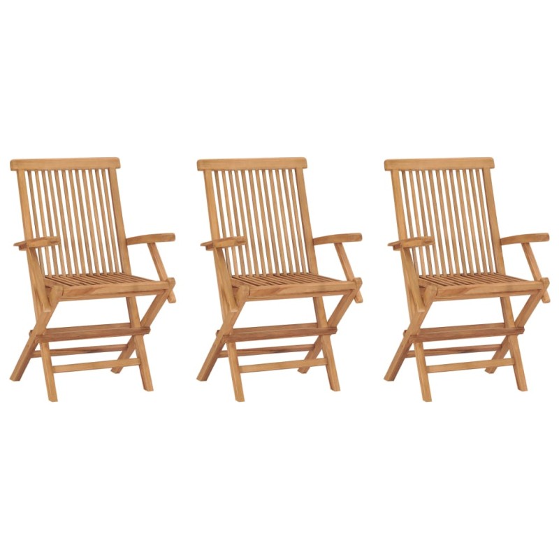 Sedie da Giardino Pieghevoli 3 pz in Legno Massello di Teak Sedie da Giardino Pieghevoli 3 pz in Legno Massello di Teak