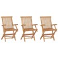 Sedie da Giardino Pieghevoli 3 pz in Legno Massello di Teak Sedie da Giardino Pieghevoli 3 pz in Legno Massello di Teak