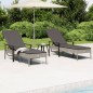 vidaXL Lettini Prendisole 2pz con Tavolino e Cuscini Polyrattan Grigio vidaXL Lettini Prendisole 2pz con Tavolino e Cuscini Polyrattan Grigio