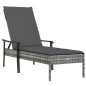 vidaXL Lettini Prendisole 2pz con Tavolino e Cuscini Polyrattan Grigio vidaXL Lettini Prendisole 2pz con Tavolino e Cuscini Polyrattan Grigio