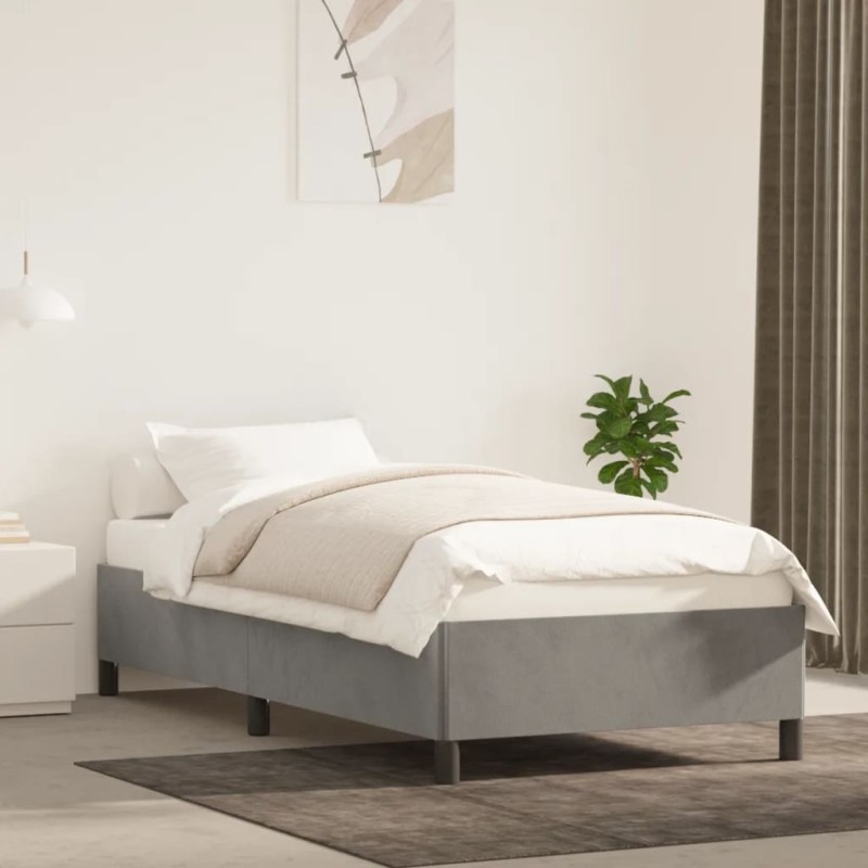 vidaXL Giroletto Grigio Chiaro 80x200 cm in Velluto vidaXL Giroletto Grigio Chiaro 80x200 cm in Velluto