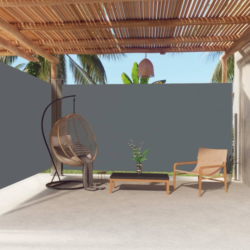 Tenda da Sole Laterale Retrattile Antracite 200x600 cm Tenda da Sole Laterale Retrattile Antracite 200x600 cm