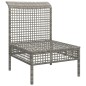 vidaXL Divano Centrale da Giardino con Cuscino in Polyrattan Grigio vidaXL Divano Centrale da Giardino con Cuscino in Polyrattan Grigio