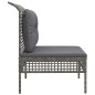 vidaXL Divano Centrale da Giardino con Cuscino in Polyrattan Grigio vidaXL Divano Centrale da Giardino con Cuscino in Polyrattan Grigio