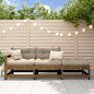 vidaXL Set Divani da Giardino 3 pz con Cuscini in Legno Massello Miele vidaXL Set Divani da Giardino 3 pz con Cuscini in Legno Massello Miele