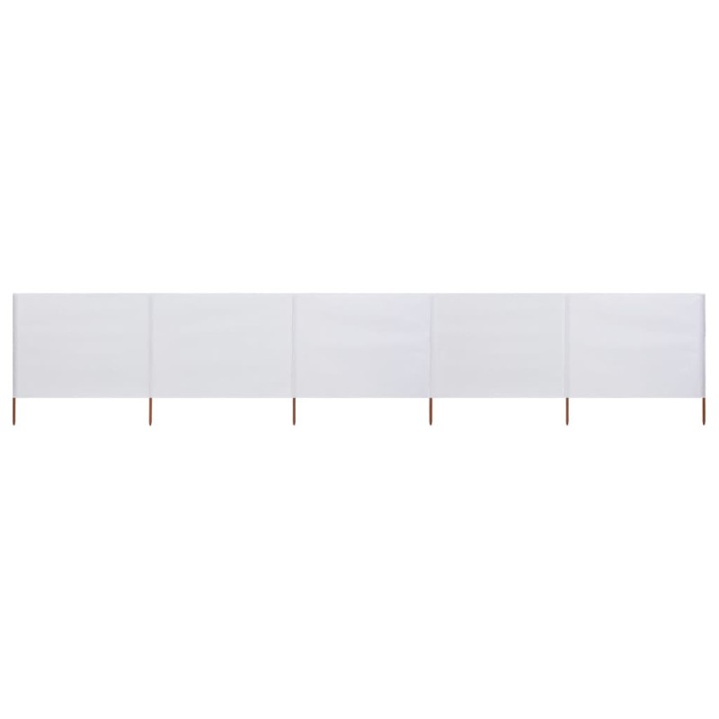 Paravento a 5 Pannelli in Tessuto 600x120 cm Bianco Sabbia Paravento a 5 Pannelli in Tessuto 600x120 cm Bianco Sabbia
