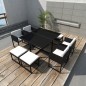 vidaXL Set da Pranzo da Giardino 9 pz con Cuscini in Polyrattan Nero vidaXL Set da Pranzo da Giardino 9 pz con Cuscini in Polyrattan Nero