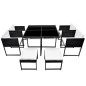 vidaXL Set da Pranzo da Giardino 9 pz con Cuscini in Polyrattan Nero vidaXL Set da Pranzo da Giardino 9 pz con Cuscini in Polyrattan Nero