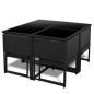 vidaXL Set da Pranzo da Giardino 9 pz con Cuscini in Polyrattan Nero vidaXL Set da Pranzo da Giardino 9 pz con Cuscini in Polyrattan Nero