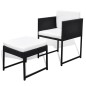 vidaXL Set da Pranzo da Giardino 9 pz con Cuscini in Polyrattan Nero vidaXL Set da Pranzo da Giardino 9 pz con Cuscini in Polyrattan Nero