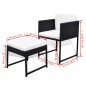 vidaXL Set da Pranzo da Giardino 9 pz con Cuscini in Polyrattan Nero vidaXL Set da Pranzo da Giardino 9 pz con Cuscini in Polyrattan Nero