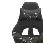 Sedia da Gaming Girevole Poggiapiedi Nero e Mimetico Similpelle Sedia da Gaming Girevole Poggiapiedi Nero e Mimetico Similpelle