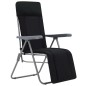 vidaXL Sedie da Giardino Pieghevoli con Cuscino 2 pz Nere vidaXL Sedie da Giardino Pieghevoli con Cuscino 2 pz Nere