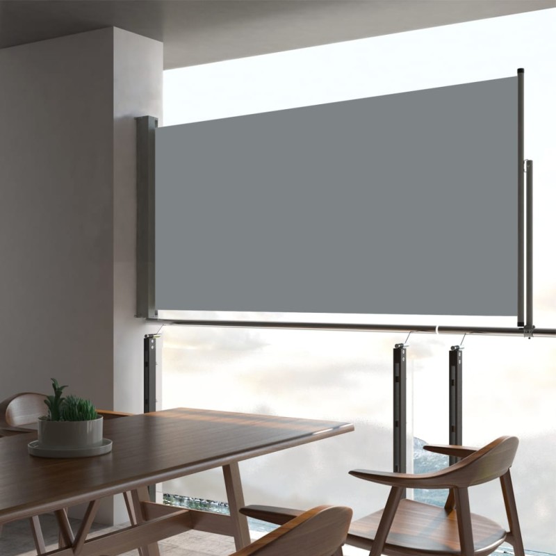Tenda Laterale Retrattile per Patio 80x300 cm Grigia Tenda Laterale Retrattile per Patio 80x300 cm Grigia