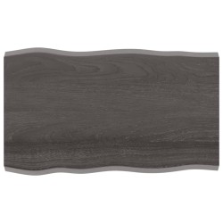 vidaXL Piano Tavolo Marrone Scuro 100x60x(2-4)cm Rovere Non Trattato