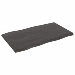 vidaXL Piano Tavolo Marrone Scuro 100x60x(2-4)cm Rovere Non Trattato