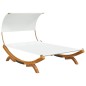 vidaXL Lettino con Tettuccio 165x203x126 cm in Legno Curvato Crema vidaXL Lettino con Tettuccio 165x203x126 cm in Legno Curvato Crema