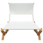 vidaXL Lettino con Tettuccio 165x203x126 cm in Legno Curvato Crema vidaXL Lettino con Tettuccio 165x203x126 cm in Legno Curvato Crema