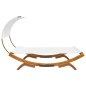 vidaXL Lettino con Tettuccio 165x203x126 cm in Legno Curvato Crema vidaXL Lettino con Tettuccio 165x203x126 cm in Legno Curvato Crema