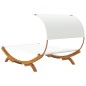vidaXL Lettino con Tettuccio 165x203x126 cm in Legno Curvato Crema vidaXL Lettino con Tettuccio 165x203x126 cm in Legno Curvato Crema