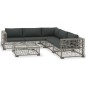 vidaXL Set Divani da Giardino 6 pz con Cuscini in Polyrattan Grigio vidaXL Set Divani da Giardino 6 pz con Cuscini in Polyrattan Grigio