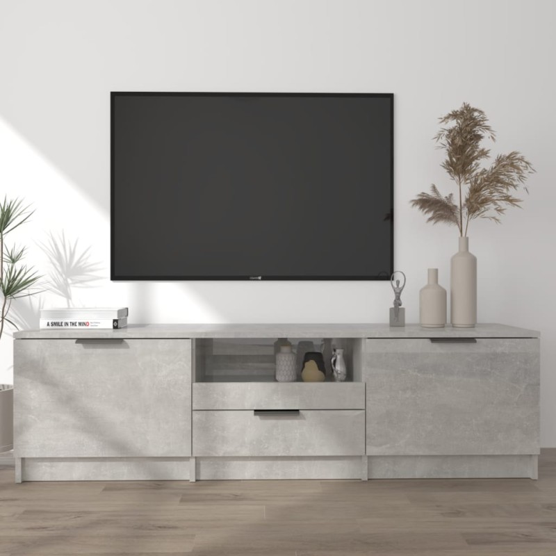 Mobile per TV Grigio Cemento 140x35x40cm Legno Multistrato Mobile per TV Grigio Cemento 140x35x40cm Legno Multistrato