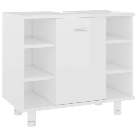 vidaXL Mobile da Bagno Bianco Lucido 60x32x53,5cm in Legno Multistrato