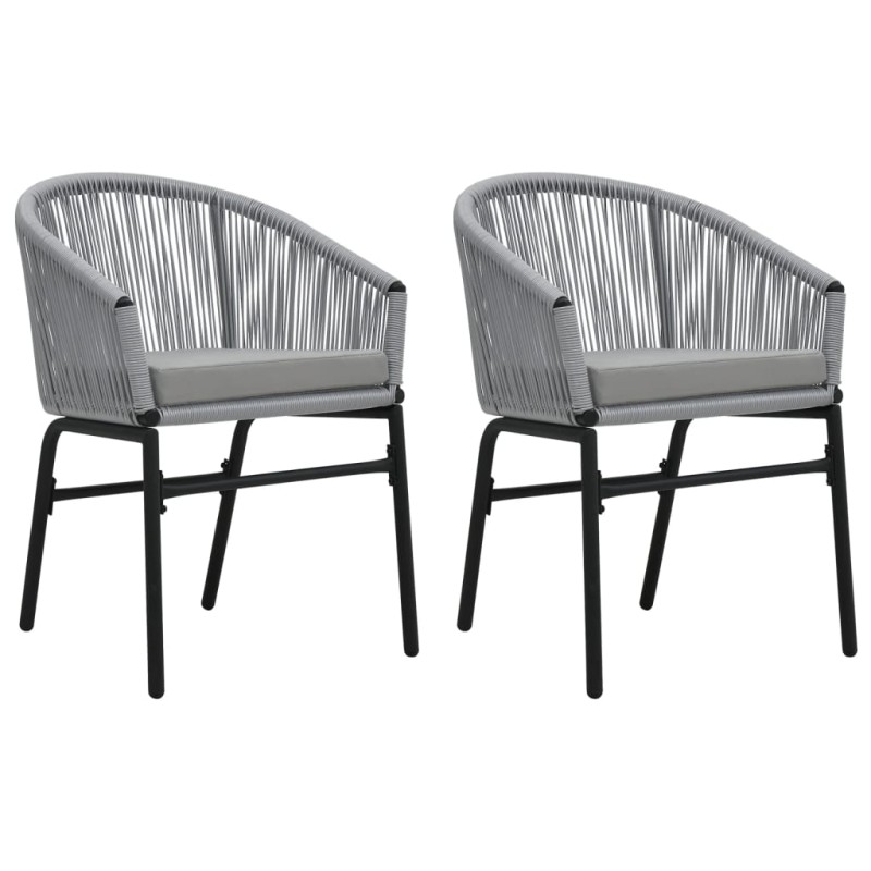 vidaXL Sedie da Giardino 2 pz Antracite in Rattan PE vidaXL Sedie da Giardino 2 pz Antracite in Rattan PE