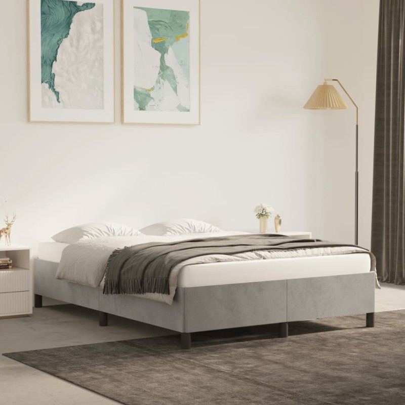 vidaXL Giroletto Grigio Chiaro 140x190 cm in Velluto