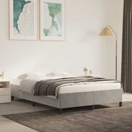 vidaXL Giroletto Grigio Chiaro 140x190 cm in Velluto
