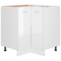 Armadio Angolare Bianco Lucido 75,5x75,5x80,5 cm in Truciolato Armadio Angolare Bianco Lucido 75,5x75,5x80,5 cm in Truciolato
