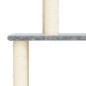 vidaXL Albero per Gatti con Tiragraffi in Sisal Grigio Chiaro 183 cm