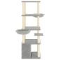 vidaXL Albero per Gatti con Tiragraffi in Sisal Grigio Chiaro 147 cm