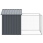  vidaXL Casetta Cani con Corsa Antracite 117x201x123 cm Acciaio Zincato