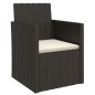 vidaXL Set Salotto da Esterno 4 pz con Cuscini in Polyrattan Nero