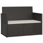 vidaXL Set Salotto da Esterno 4 pz con Cuscini in Polyrattan Nero