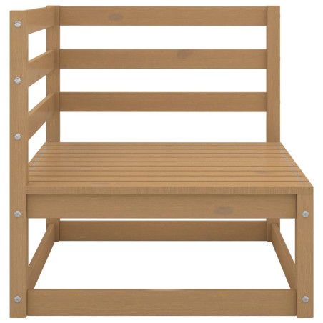 vidaXL Set Divani da Giardino 2 pz Cuscini Marrone Miele Pino Massello