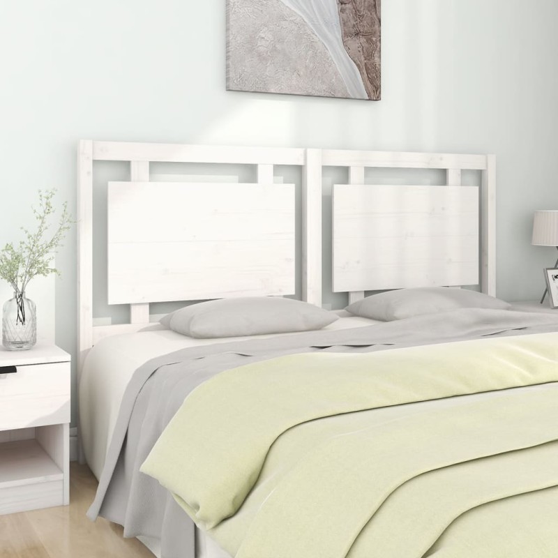 vidaXL Testiera Bianca 165,5x4x100 cm in Legno Massello di Pino
