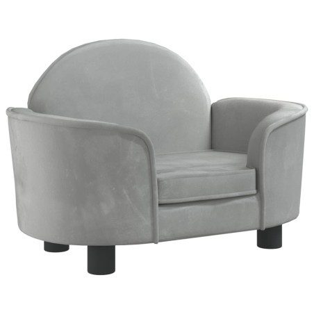 vidaXL Lettino per Cani Grigio Chiaro 66x40x45 cm in Velluto