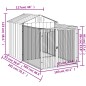 vidaXL Casetta Cani Corsa Grigio Chiaro 117x201x123 cm Acciaio Zincato