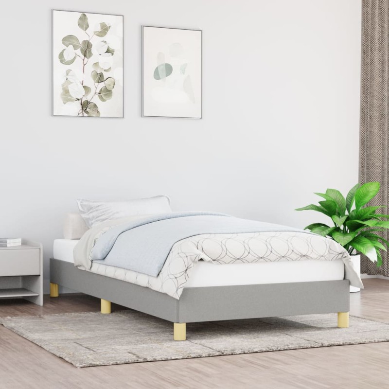 vidaXL Giroletto senza Materasso Grigio Chiaro 80x200 cm Tessuto vidaXL Giroletto senza Materasso Grigio Chiaro 80x200 cm Tessuto