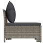 vidaXL Set di Divani da Giardino 2 pz con Cuscini in Polyrattan Grigio vidaXL Set di Divani da Giardino 2 pz con Cuscini in Polyrattan Grigio